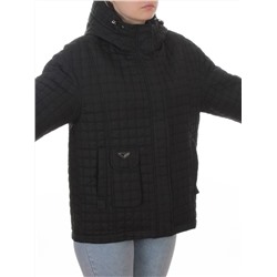 9617 BLACK Куртка стеганная демисезонная женская (100 гр. холлофайбер)