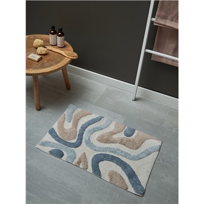 Коврик для ванной Flow серо-синего цвета из коллекции Ethnic