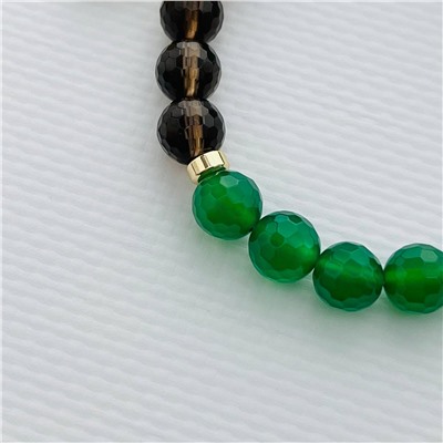 Радуга Самоцветов Браслет из Агата тон. и Раухтопаза с подвеской