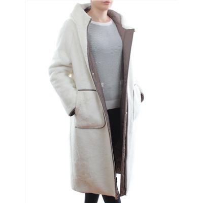 2660 DK. BEIGE Пальто двухстороннее женское еврозима (100 гр. холлофайбер)