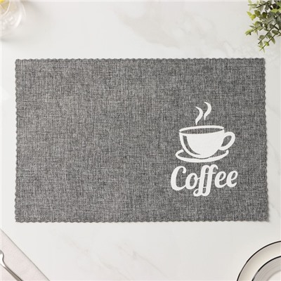 Салфетки сервировочные на стол Доляна Coffee, 4 шт., 44×29 см, серые