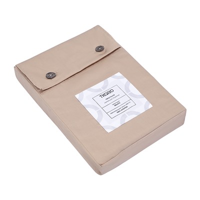 Простыня из премиального сатина бежевого цвета из коллекции Essential, 180х270 см