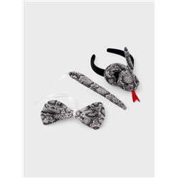 Карнавальный набор «Змея», 3 предмета: ободок, хвост, бант, серый