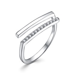 Кольцо с фианитом родированное серебро 925*