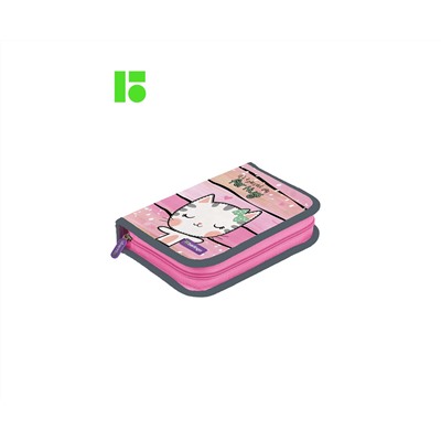 Пенал 1 отделение, 200*140*40 Berlingo "Cat Hugs", дополнительная откидная секция, полиэстер