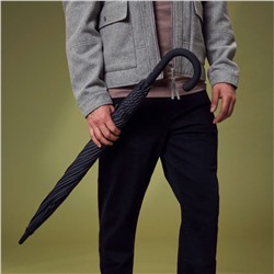 G451-2162 BlackSteel (Черный с серым) Зонт мужской трость автомат Fulton