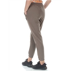 E752 GRAY/BEIGE Брюки спортивные утепленные женские (хлопок 95%, полиэстер 5%)