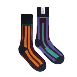 Tide brand European new product hello color stitching personality AB socks dancing dance net red sports cloth label mid tube cotton socks