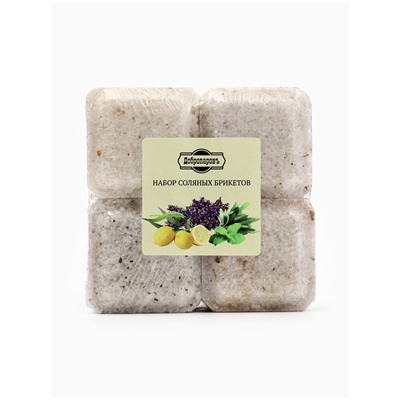 Соляной брикет набор 4 шт  "Эвкалипт, Лимон, Мята, Шалфей"