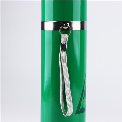 Термос с подвесом новогодний «Все исполнится», 500 мл, зелёный