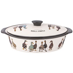 ФОРМА ДЛЯ ЗАПЕКАНИЯ С КРЫШКОЙ "FAMILY FARM" ОВАЛЬНАЯ 3,2 Л 37,5Х22Х15,5СМ