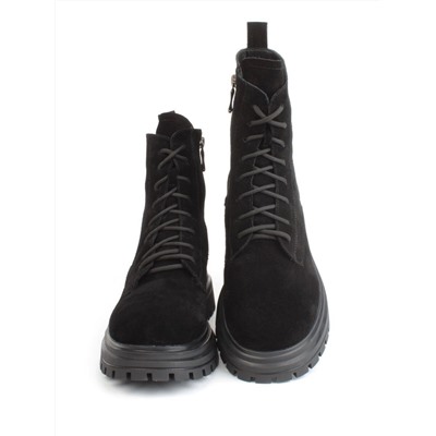 04-M3-L872 BLACK Ботинки зимние женские (натуральная замша, натуральный мех)