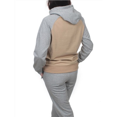 NOE103 BEIGE/GRAY Костюм спортивный женский (хлопок 90%, полиэстер 10%)
