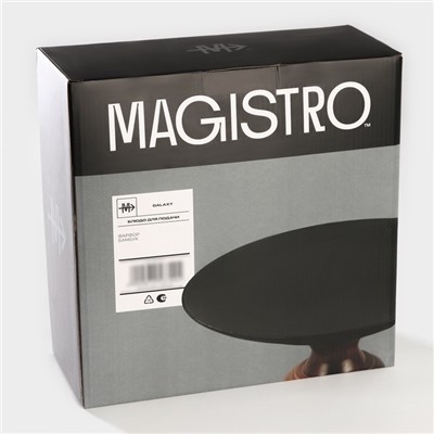 Блюдо фарфоровое для подачи Magistro «Галактика», 27×12.5 см, чёрный