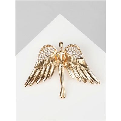 Брошь «Ангел», цвет белый в золоте