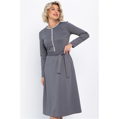 Платье трикотажное Парижанка (серое) П14786-10М