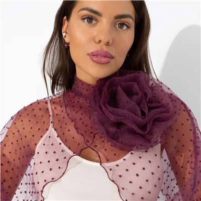 Болеро нарядное, Деловой взгляд (бордовое, с брошкой)