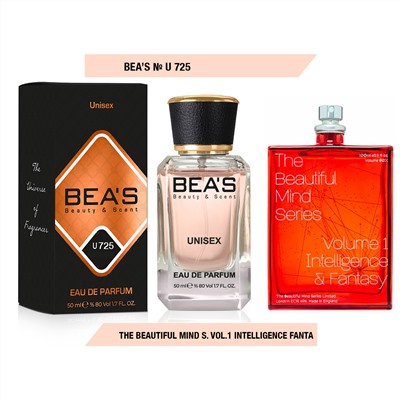 Beas U725 Escentric Molecules The Beautiful Mind Series Volume 1: Intelligence & Fantasy edp 50 ml, Парфюм унисекс Beas U725 создан по мотивам аромата Escentric Molecules The Beautiful Mind Series Volume 1: Intelligence & Fantasy