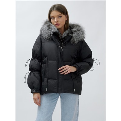 Полупальто женское зимнее с чернобуркой люкс класса черного цвета 1313Ch