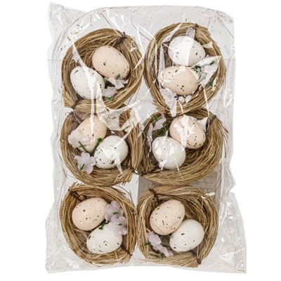 GAEM Набор из 6-ти изделий декоративных "Гнездо пасхальное" (6*3), L16,5 W11,5 H3 см