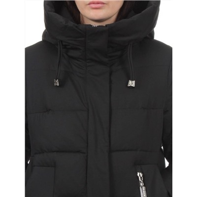 7715 BLACK Пальто зимнее женское (200 гр. холлофайбер)