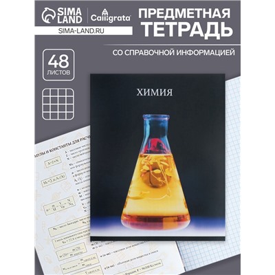 Тетрадь предметная 48 листов в клетку Calligrata, «Школьный стиль. Химия», пластиковая обложка