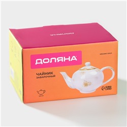 Заварочный чайник Доляна Organic Gold, 650 мл, фарфор, белый
