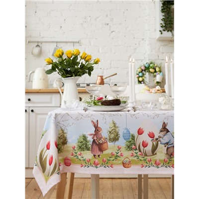 Скатерть Доляна Easter garden, 145×180 +/- 3 см, 100% п/э