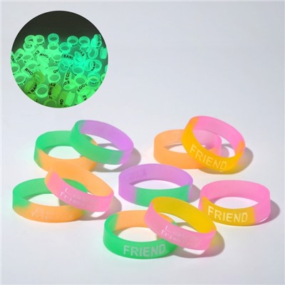 Кольцо силиконовое с надписью «Светоотражающее», набор 10 шт., МИКС