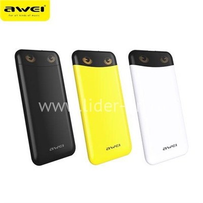 Портативное ЗУ (Power Bank) 10000mAh (AWEI P68K) USB/Type-C/2.1A (белый)