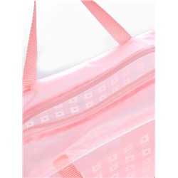 Косметичка - сумка на молнии, с ручками, для бассейна, с рисунком, розовая