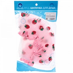 Шапочка для душа "Ультрамарин - Strawberry", микс 3 цвета, d-24 см (двухсторонняя, внутренний слой EVA)
