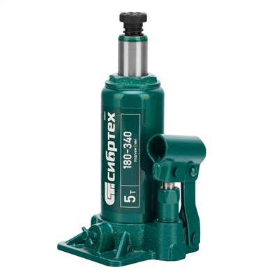 Домкрат гидравлический бутылочный, 5 т, 180-340 мм Сибртех