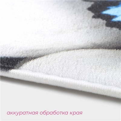 Коврики для ванной и туалета Доляна «Камни», 2 шт., 40×50 см, 50×80 см, белые