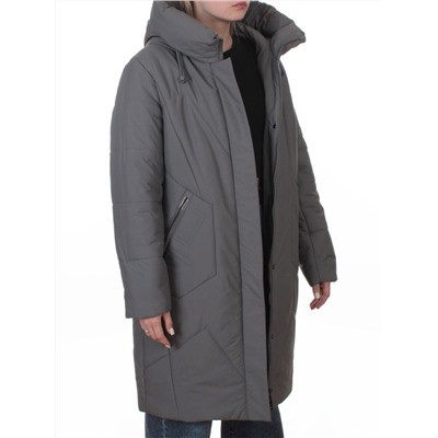 A618 GRAY/GREEN Пальто зимнее женское (верблюжья шерсть, 120 гр. холлофайбер)