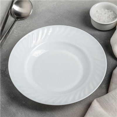 Тарелка глубокая Avvir «Регал», 450 мл, d=20 см, стеклокерамика, белая