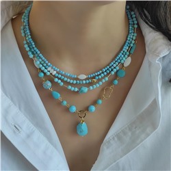 Сет 4 украшения из турквинита, варисцита, перламутра