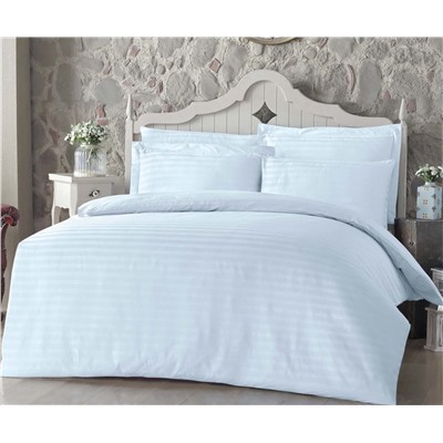 2 сп. Евро Комплект Постельного Белья в Полоску Cotton Saten Mint - Altınbaşak