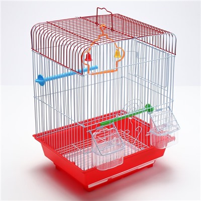 Клетка для птиц укомплектованная Bd-1/2q, 30 х 23 х 39 см, красная