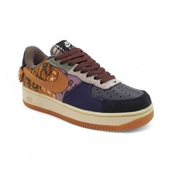 Кроссовки из натуральной кожи 2328-2 сине коричневые