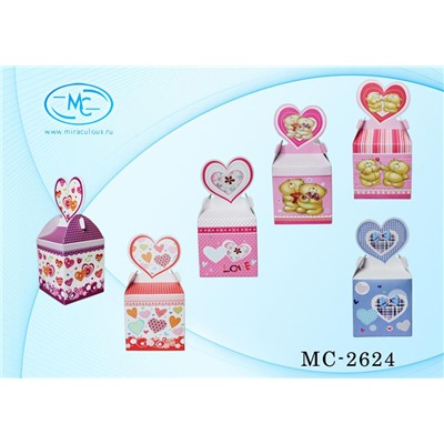 Коробка подарочная "LOVE" цветная с рисунком ассорти 21*9*9см МС-2624/12/Китай