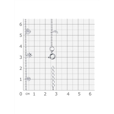 Браслет с фианитом родированный серебро 925*