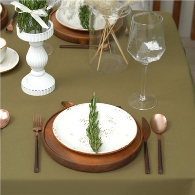 Скатерть Этель Kitchen 150х110 см, цвет зелёный, 100% хлопок, саржа 220 г/м2