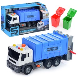 Машина "Мусоровоз" 1:16 (свет, звук) в коробке (синий)