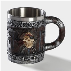 Кружка средневековая «Пираты. Хэллоуин», 400 мл, нержавеющая сталь, коричневая