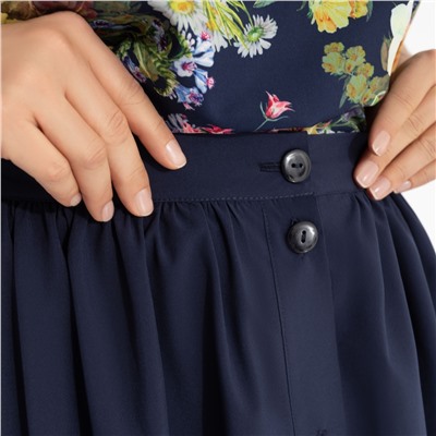 Комплект с юбкой на пуговицах, Молодая и привлекательная (2 в 1, floral)