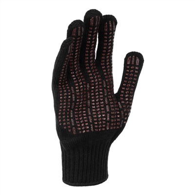 Перчатки трикотажные, акрил, усиленные, ПВХ-гель Протектор, цвет: чёрный, 10 класс Сибртех