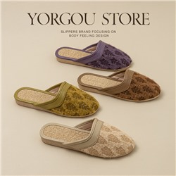 Breathba head linen slippers ladies in summer home non -slip 2024 new four seasons wooden floor