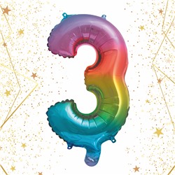 Шар фольгированный "Цирфа "3" (радуга)