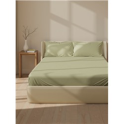 Простыня на резинке SL Home Modal 140×200+30 см, оливковая